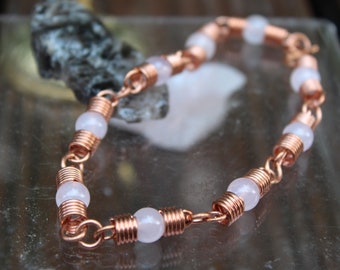LILLIAN TWO - Beaded & Copper Anklet