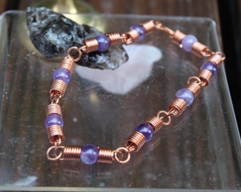 LILLIAN ONE - Beaded & Copper Anklet