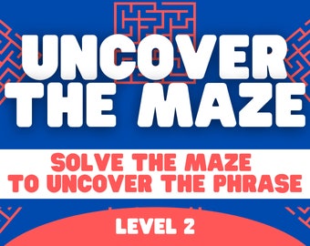 Uncover the Maze - 20 Level 2 Mazes - Maze Puzzle Games - Difficult Maze Printable - Printable Mazes - Hard - Maze Puzzle Printable