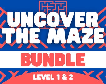Uncover the Maze Bundle - 60 Pages of Mazes - Difficult Maze Printable - Printable Mazes - Hard - Maze Puzzle Printable - Maze Puzzle Games