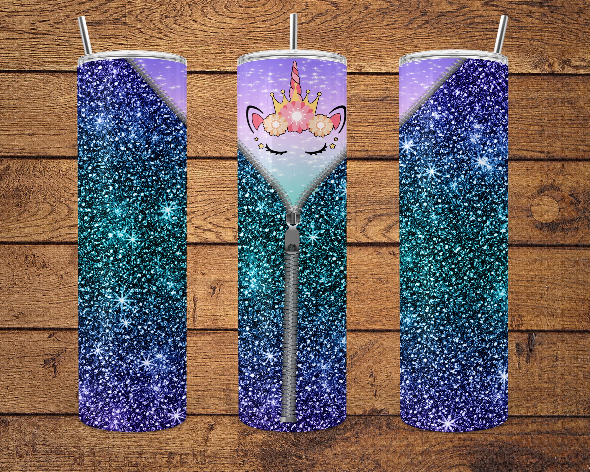 Custom Tumblers Unicorn Zipper Tumbler 20 oz. Tumbler 30 Etsy