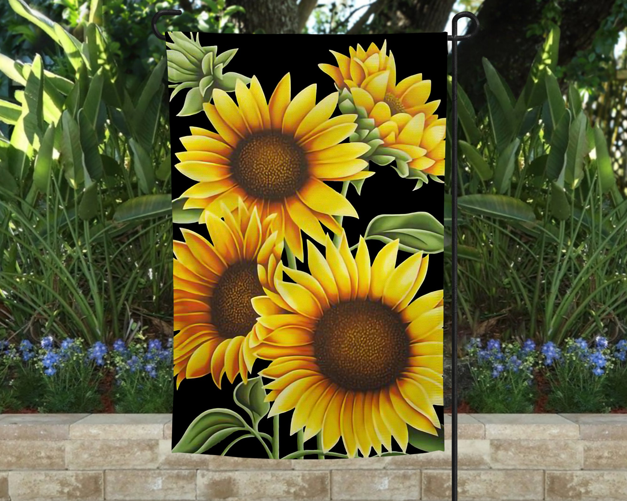 Sunflower Garden Flag Garden Flag Custom Flag Etsy