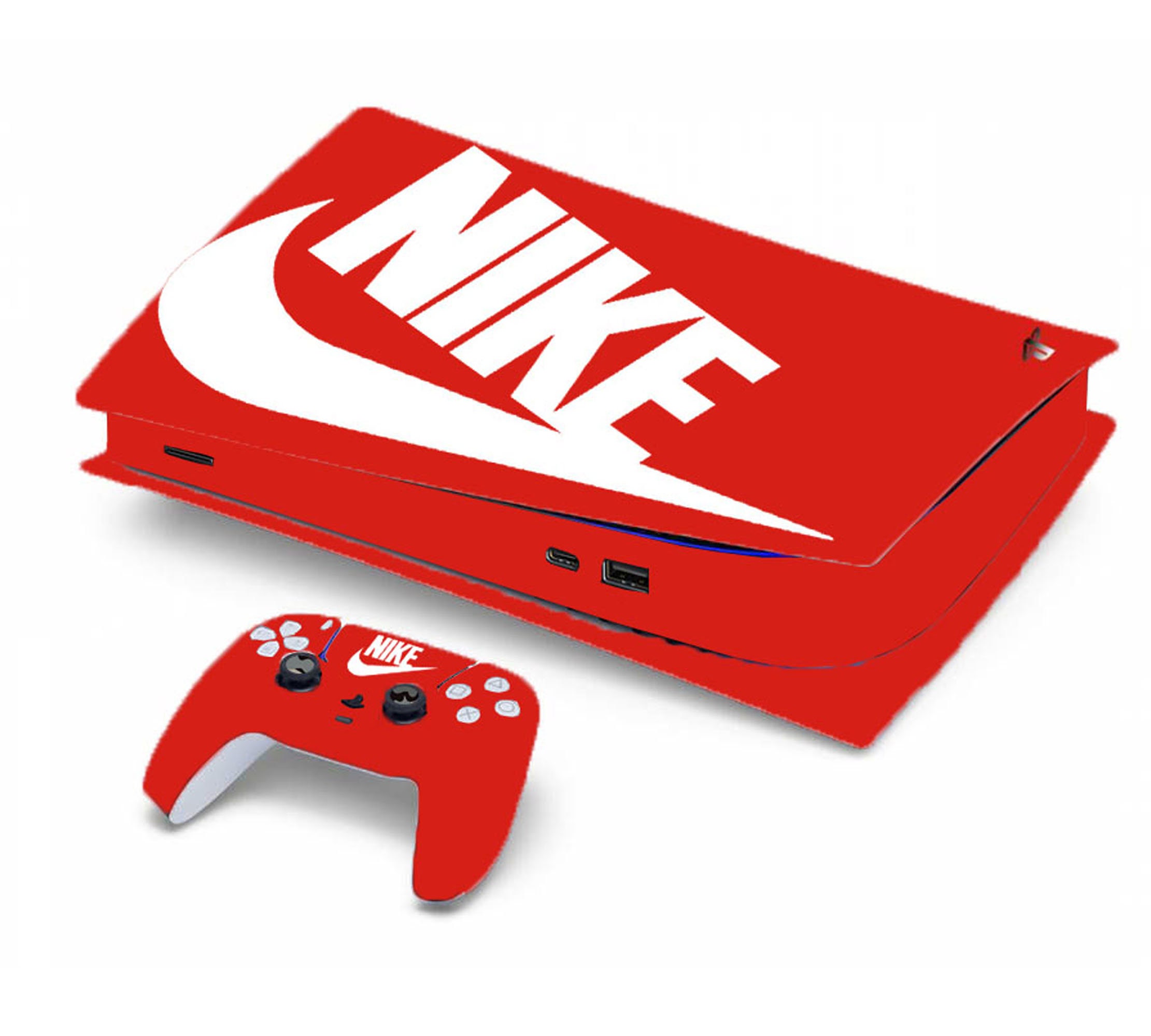 Full Set Skin Decal for PS5 Console Disc Edition,Red Dead