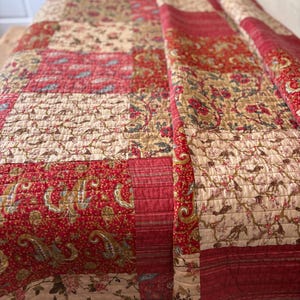 Vintage French Floral Pattern Patchwork Reversible Quilt