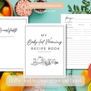 Printable Baby-Led Weaning Recipe book - Customizable Baby-Led Weaning Journal, instant download, A4 and 8.5inx11in