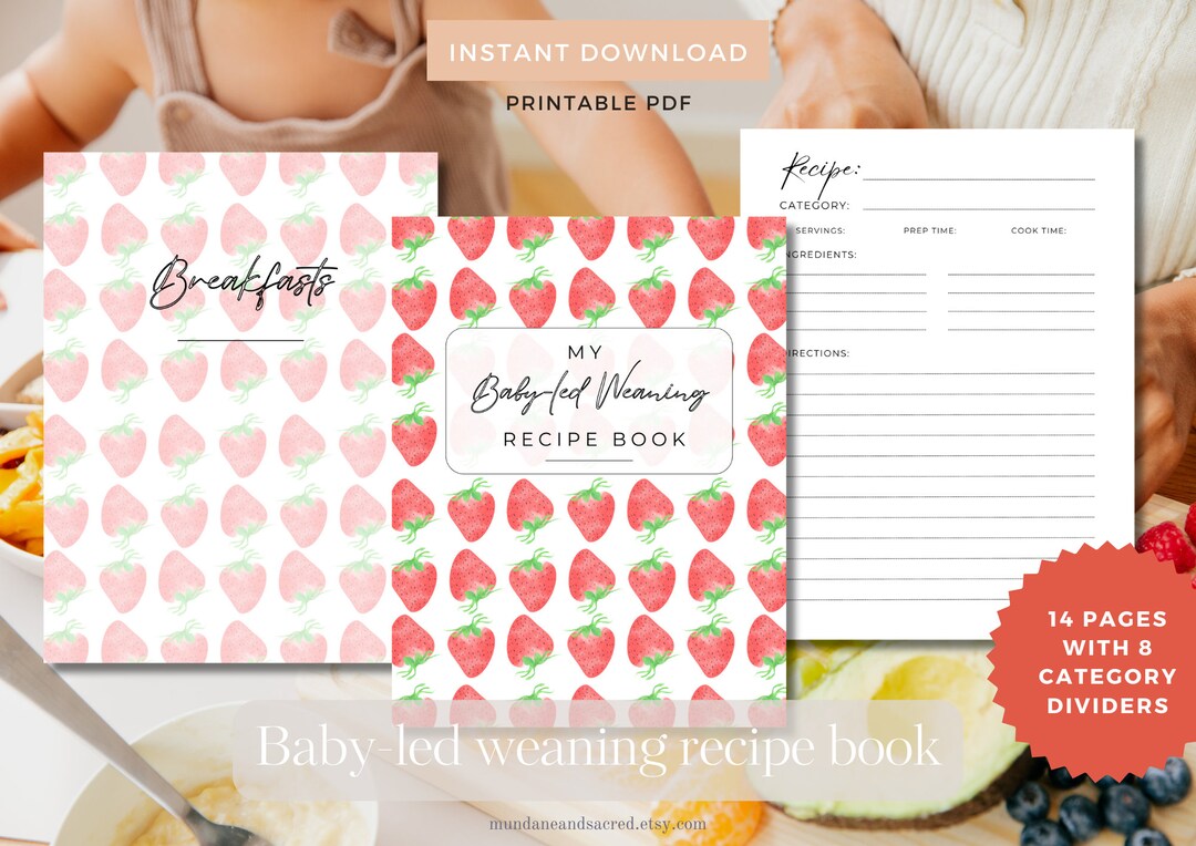 Printable Baby-led Weaning Recipe Book Customizable Baby-led Weaning