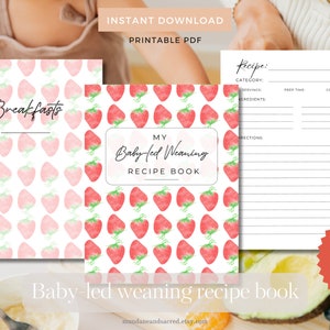 Printable Baby-Led Weaning Recipe book - Customizable Baby-Led Weaning Journal, instant download, A4 and 8.5inx11in