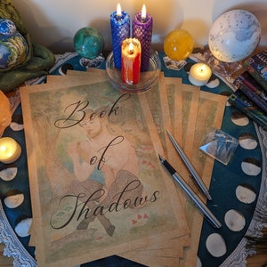 Conjunto de artigos de papelaria Pan at Beltane, lindo papel de carta com aparência vintage, páginas do Livro das Sombras, pastas, cartas, sigilos, feitiços, notas e receitas