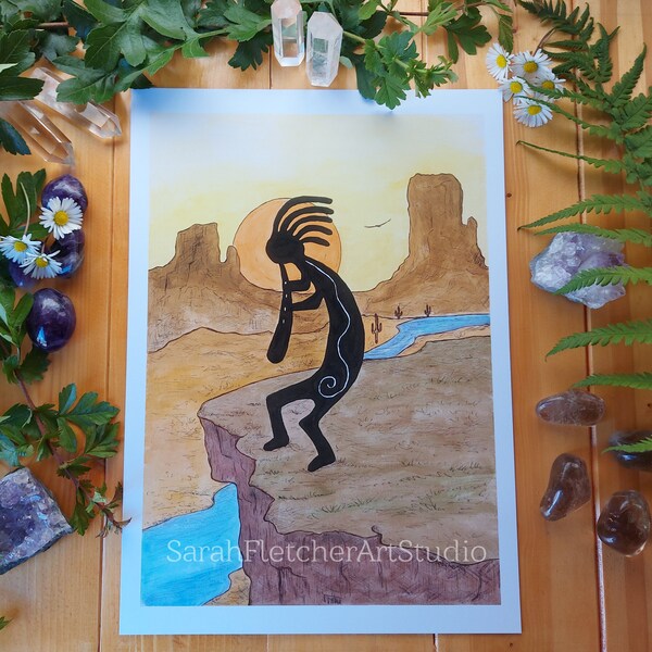 Kokopelli Art Print Etsy