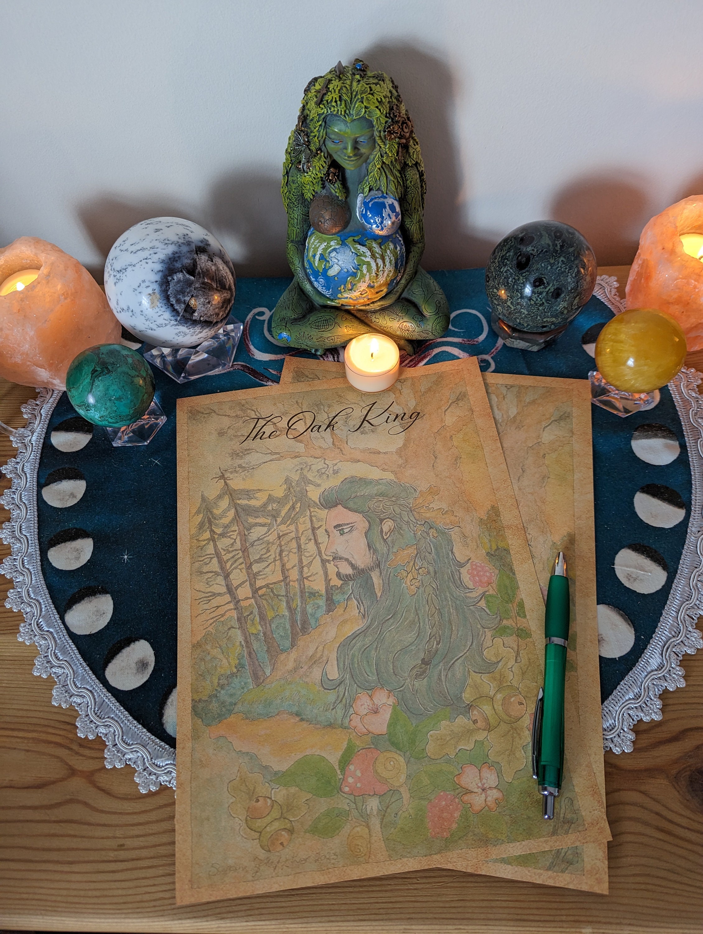 The Oak King Stationary Set – Vintage Pagan Writing Paper, Book of