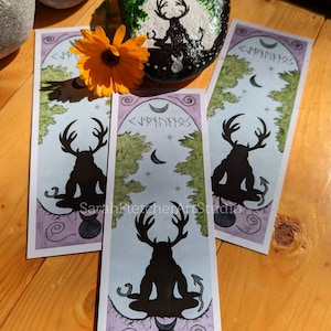 Cernunnos bookmark celtic nature fertility God moon crescent roots trees Runes horned one antlers horned serpents virility power rebirth