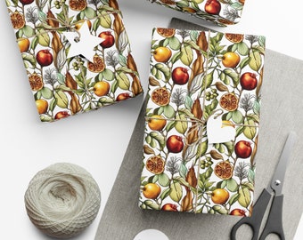 Citrus Root Wrapping Paper | Eco-friendly Holiday Illustration | Heavy Duty Paper | Vibrant Gift Wrap Rolls | Recycled Paper | for kids