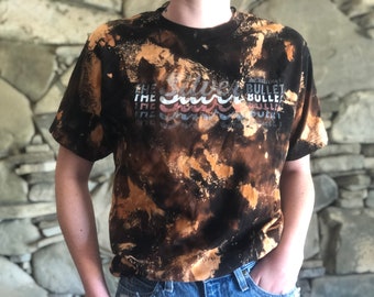 Light Beer Tee | The Silver Bullet | Western Beer Tee | Beer T Shirt | Western Acid Wash Tee | Bleach Tie Dye | Western Tee | Beer Tee