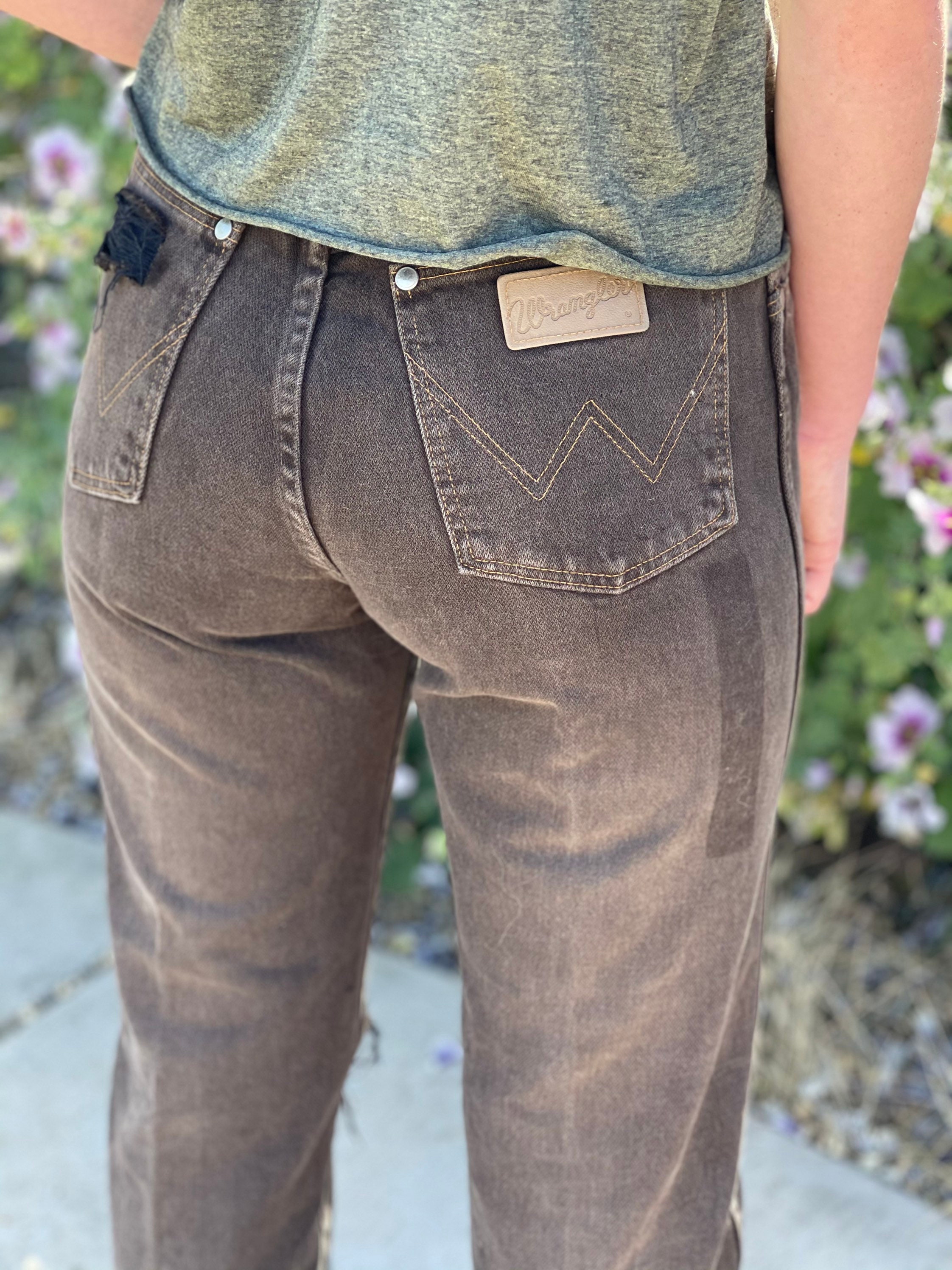 womens brown wrangler jeans