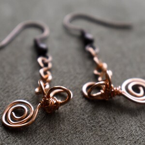 copper cochlea earrings