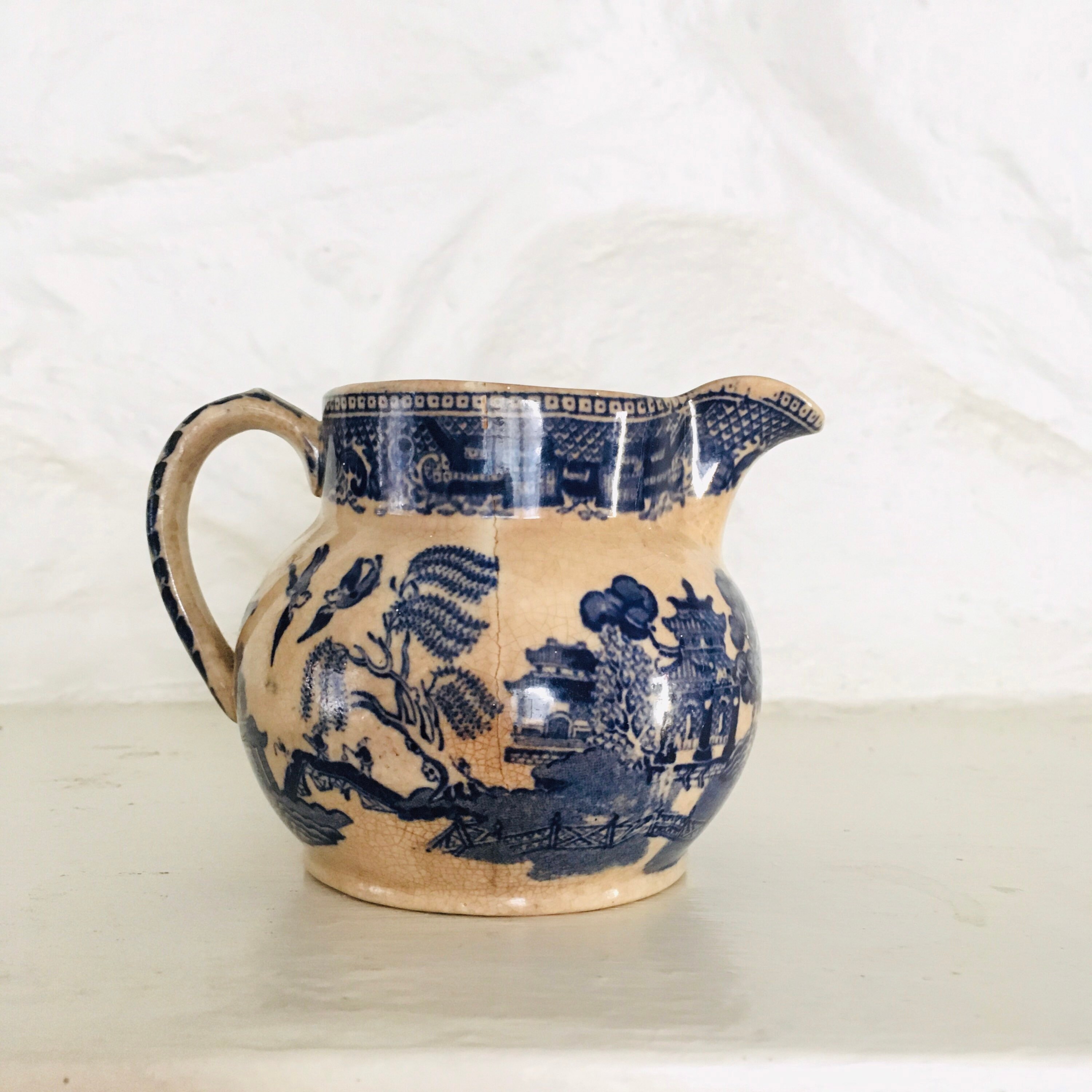 Semi China Blue Willow Creamer and Sugar Bowl Set Blue Willow SUGAR and