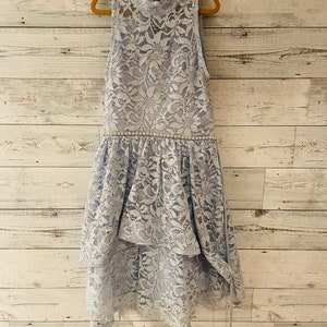 Girls Flower Girl Dress, Blue Lace Halter Dress, Size7 Girls Dress, Blue Sparkle Dress, Girls Dresses, Formal Dress