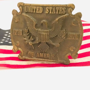 Army \ Bicentennial USA \ Eagle Brass Belt Buckle \ Patriotic