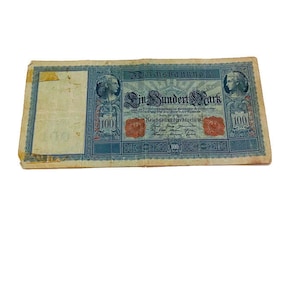 Money / Pre-WWI 1910 / German Reichsbanknote (100) / German Money
