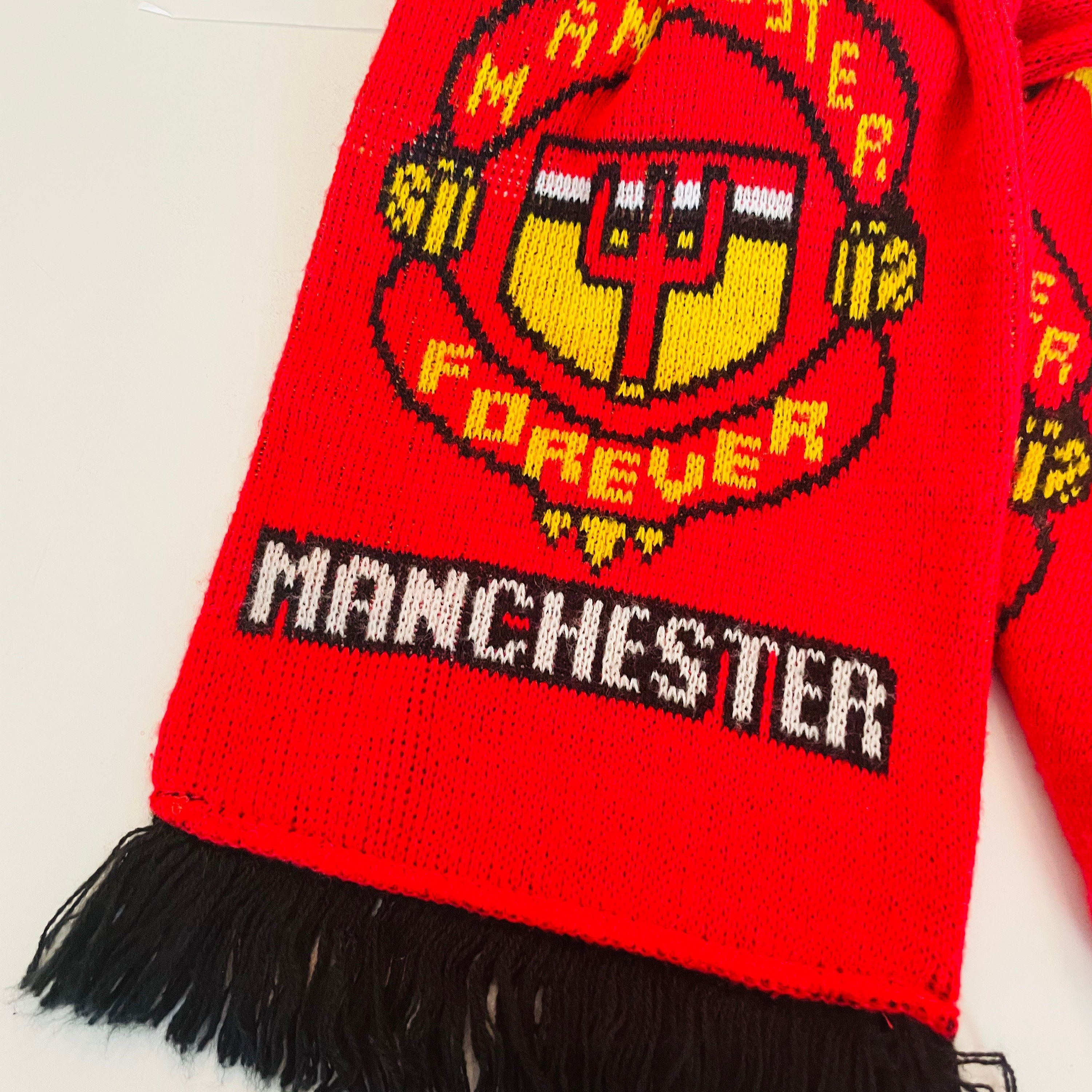 Manchester United Red Scarf, Football Scarf, Soccer Scarf, Sports Team