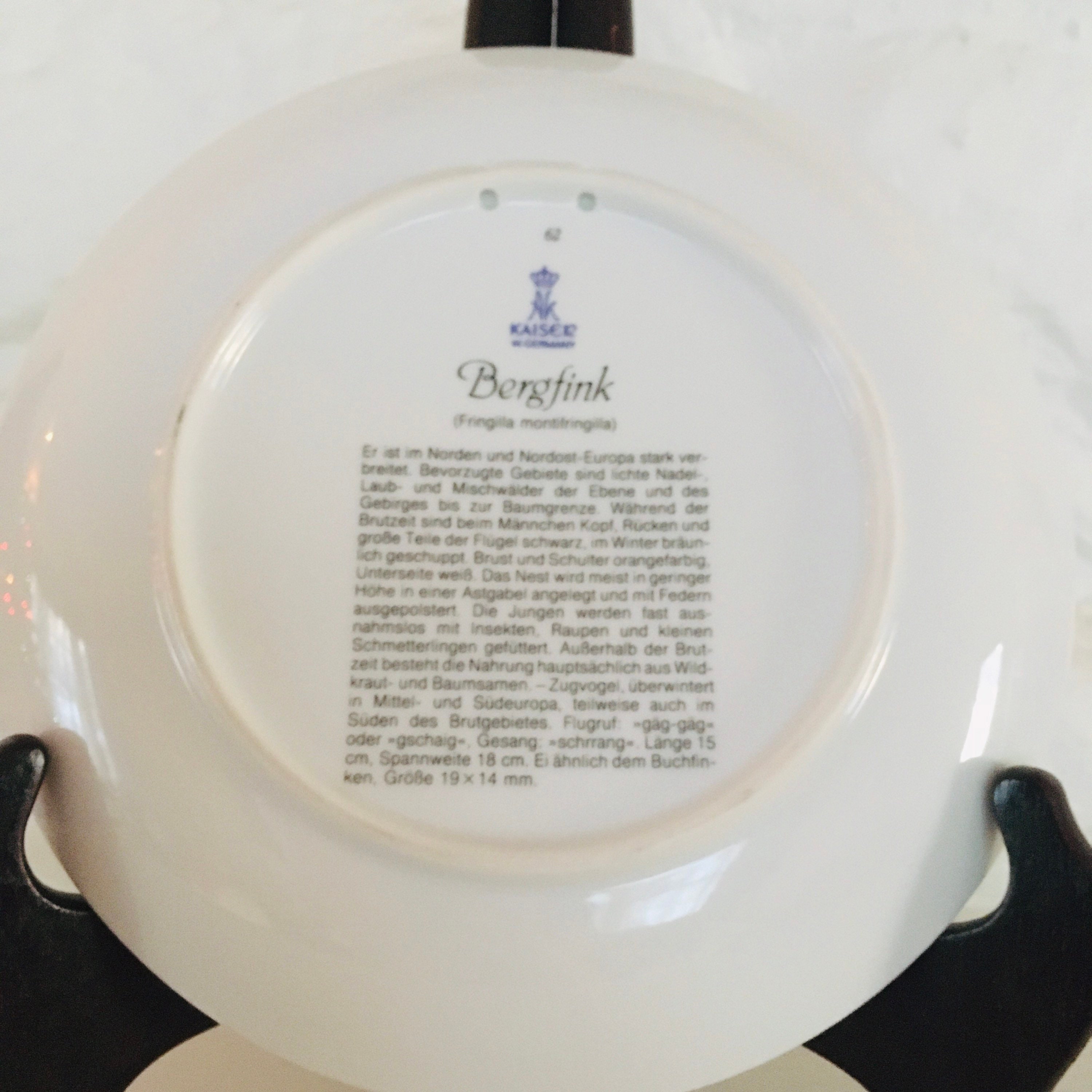 Porcelain Kaiser Bird Plate Bird and Pink Flower Plate Etsy