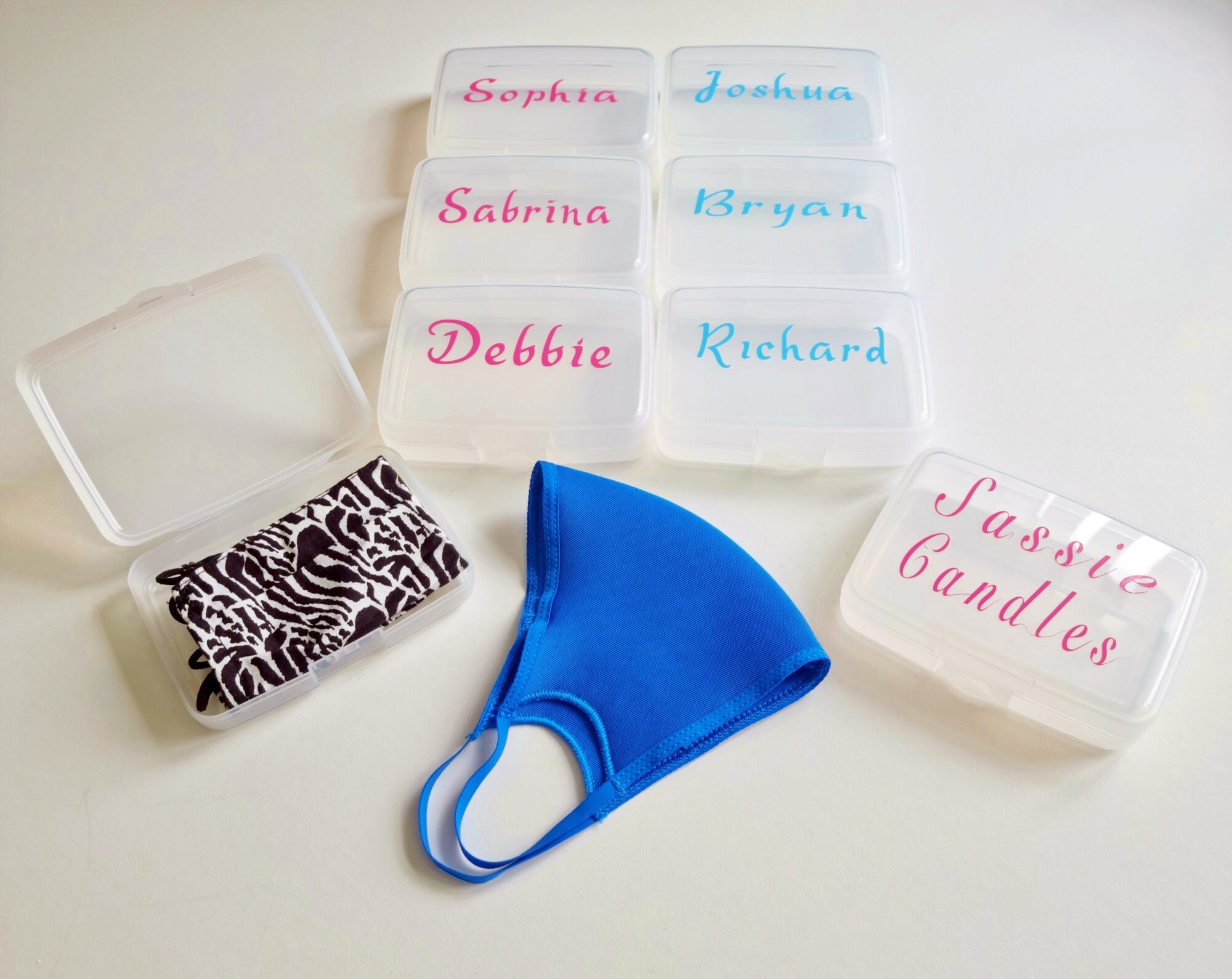 Face Mask Storage Box Personalised Small Plastic Storage Etsy