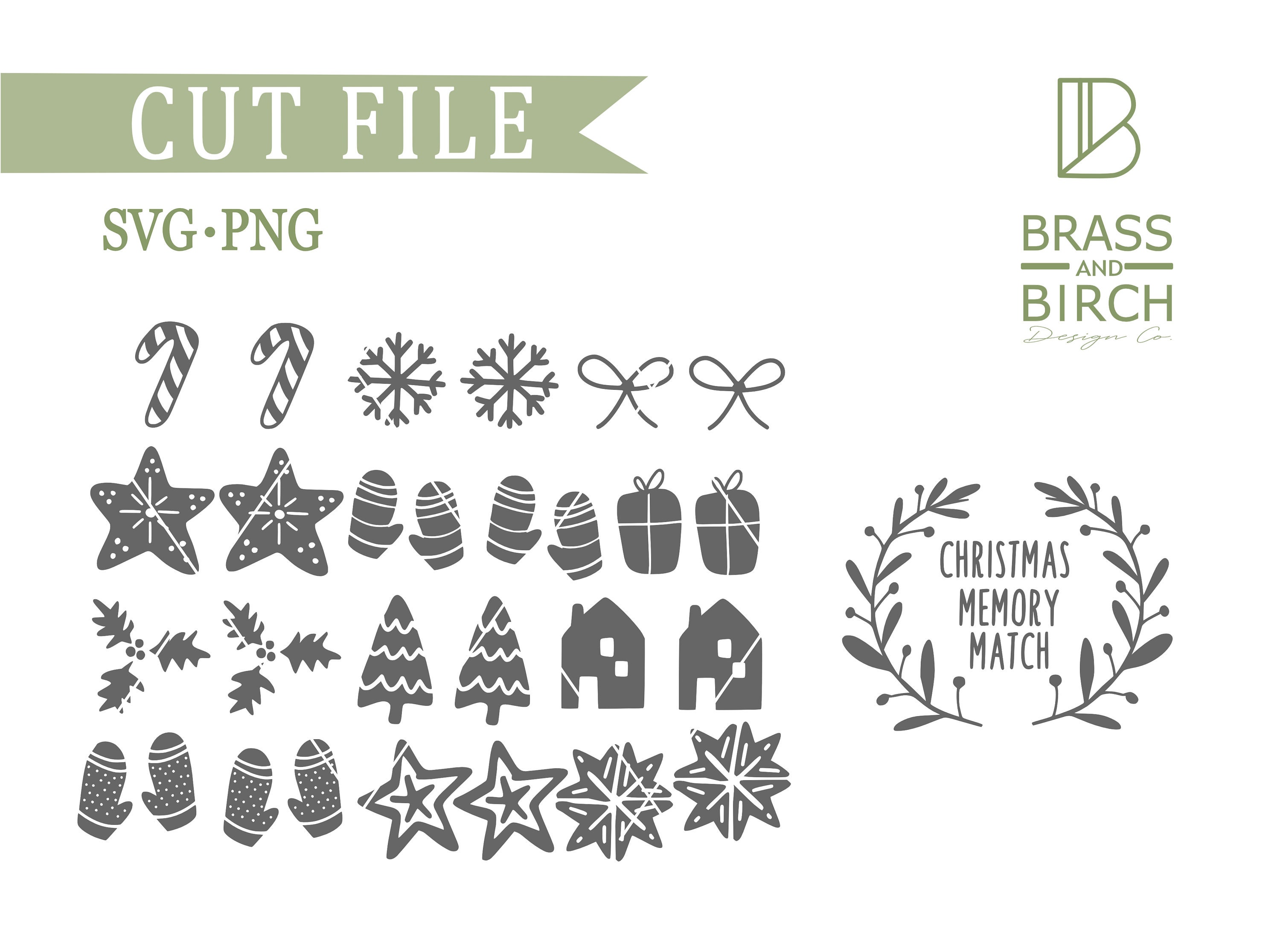 Svg File Matching Christmas Memory Game SVG File, Matching Game SVG File, Christmas ...