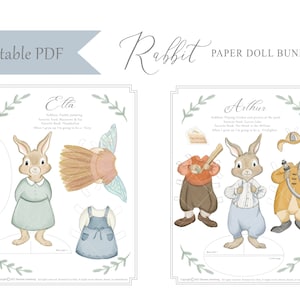 Paper Doll PDF Printable, Firefighter, Paper Doll, Fairy, Printable, Rabbit  Digital Download, Instant Download