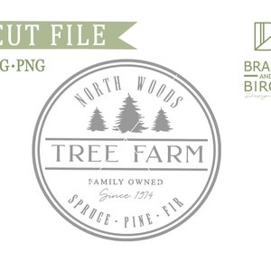 Tree Farm SVG File, Fall SVG File, Christmas SVG File, Farmhouse Svg, Holidays Svg,  Cricut, Silhouette, Cutting Files, Digital Download