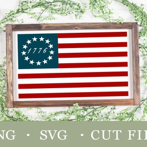 American Flag SVG File, Betsy Ross SVG File, Vintage America SVG File, Patriotic, Cricut, Silhouette, Cut Files, Digital, Instant Download