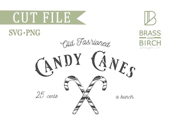Candy Cane SVG File, Christmas SVG File, Farmhouse SVG File, Vector, Cricut, Silhouette, Cutting Files, Digital Download, Instant Download