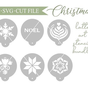 Latte Stencil SVG File, Christmas Bundle SVG File, Latte, Cricut, Silhouette, Cutting Files, Digital Download, Instant Download 1