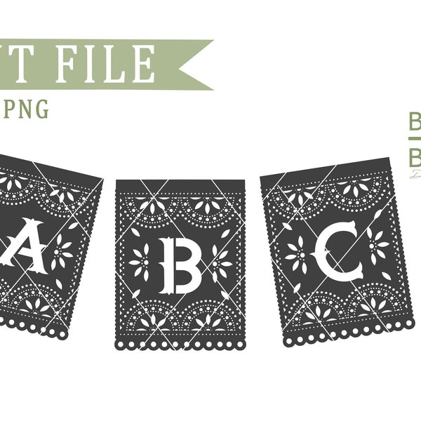 Papel Picado SVG Bundle, mexikanische Banner SVG-Datei, Party SVG, Quinceañora svg, Cinco de Mayo svg, Hochzeit svg