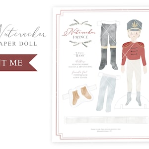 Paper Doll PDF Printable, Nutcracker Paper Doll File, Paper Doll ...