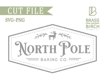 North Pole SVG File, Cookie SVG File, Christmas SVG File, Cricut, Silhouette, Cutting Files, Digital Download, Instant Download