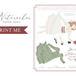 Paper Doll PDF Printable, Nutcracker Paper Doll File, Paper Doll ...