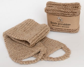 Gommage exfoliant pour le corps. Laveur de dos en jute naturel. Gant de toilette spa. Rondelle arrière. Laveur de douche écologique. Lanière arrière en jute zéro déchet