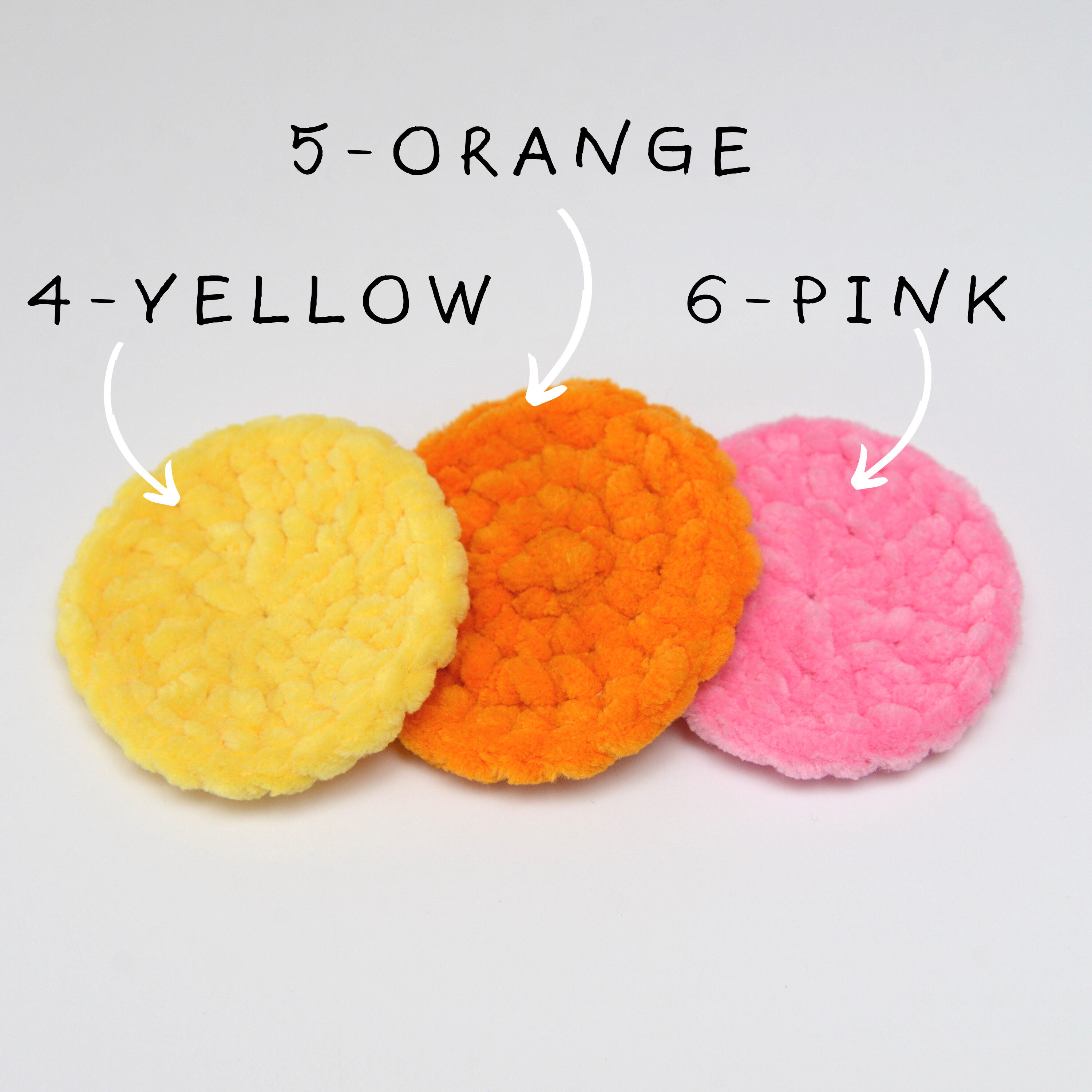 Super Soft Plush Facial Rounds Set, Handmade Crochet Face Scrubbies ...
