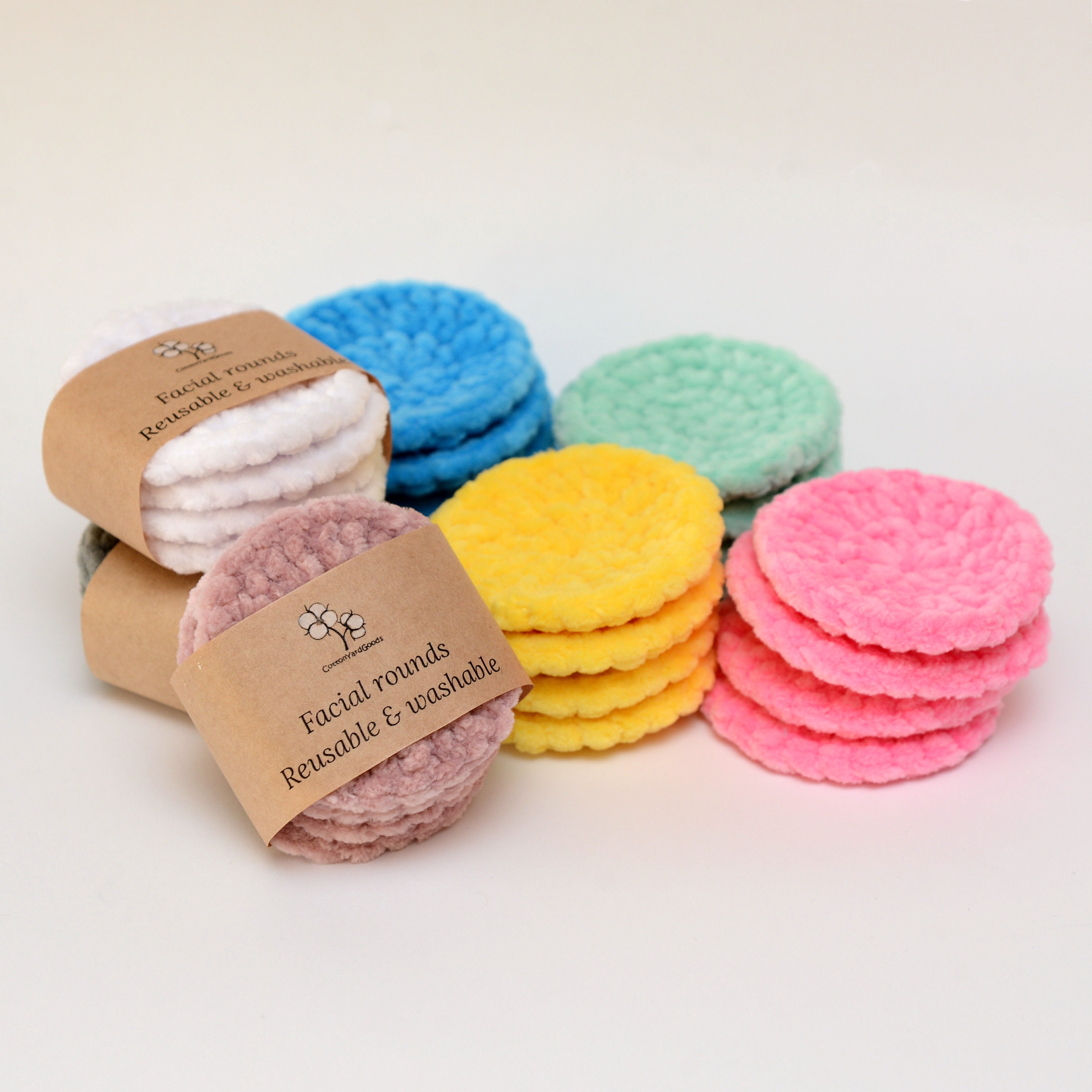 Super Soft Plush Facial Rounds Set, Handmade Crochet Face Scrubbies ...