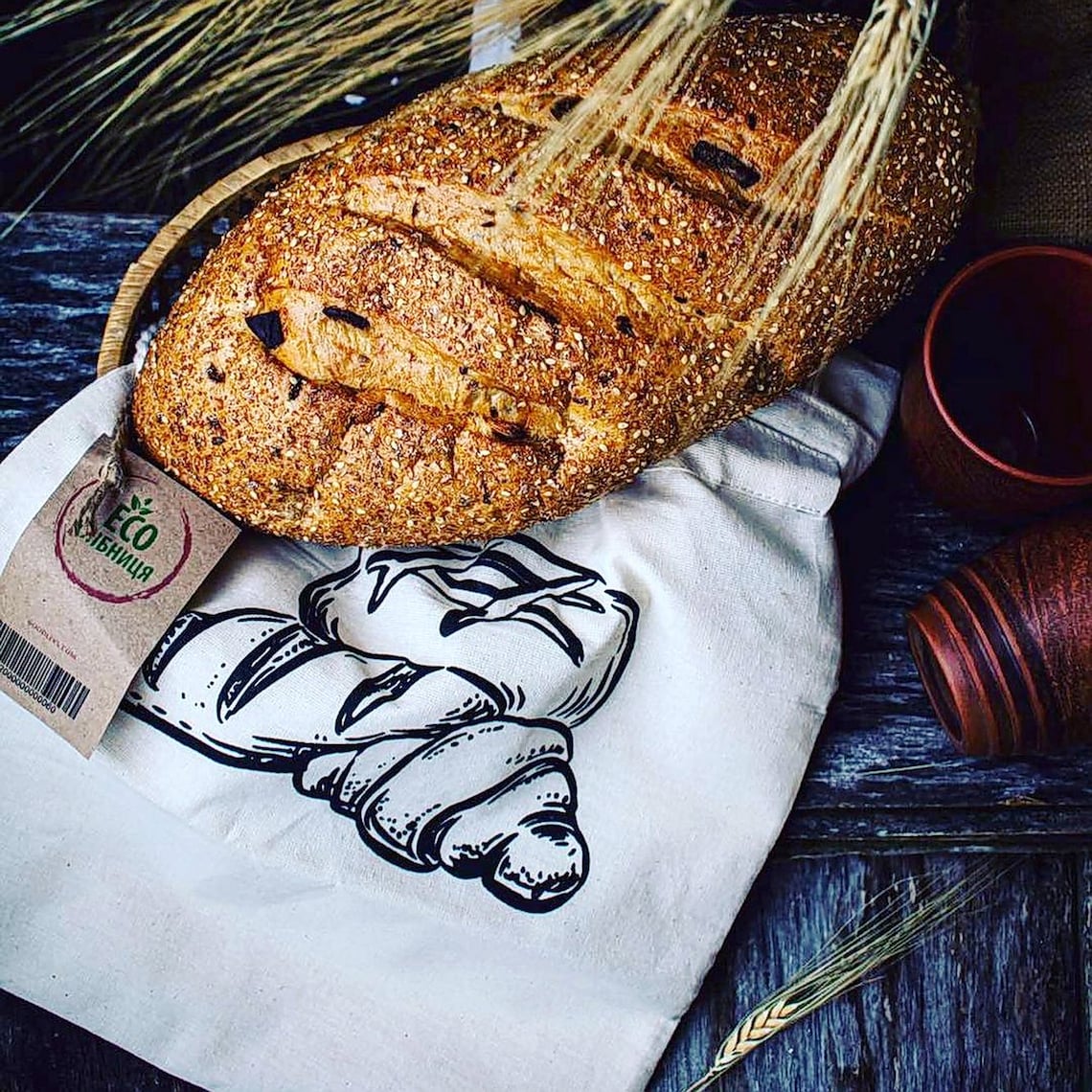 Cotton Bread Bag. Reusable Three Layered Bread Storage Etsy