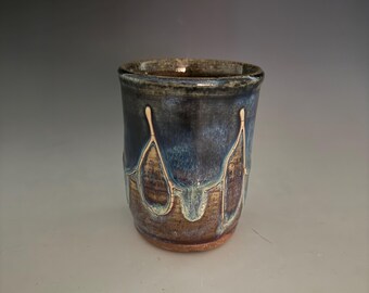 Handmade wheel thrown cup. Microwave/Oven/Dishwasher safe.