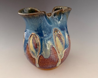 Handmade wheel thrown bud vase.