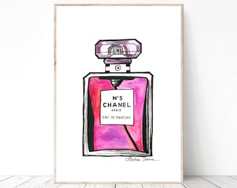 Fasion Perfume watercolor illustration art print