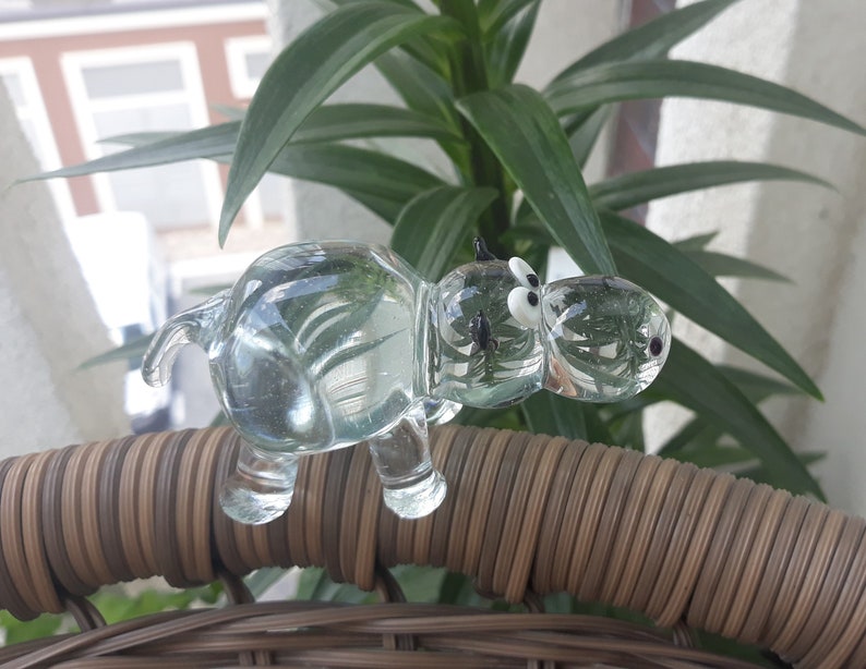Handmade Blown Glass Figurine Art Blown Glass Sculpture Made Of Glass Art Glass Hippo Animals Glass