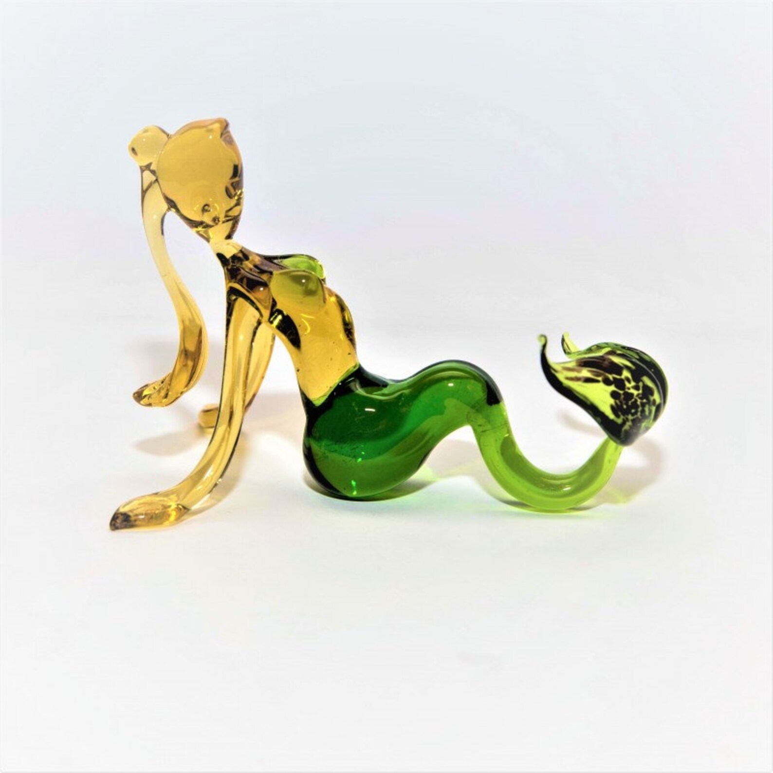 Mermaid Human Glass Handmade Blown Glass Figurine Art Blown Etsy