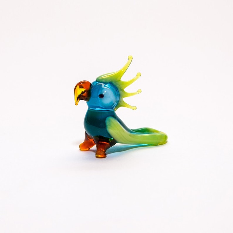 Parrot Animals Glass Sculpture Made Of Glass Handmade Blown Glass Figurine Art Blown Glass Art Glass