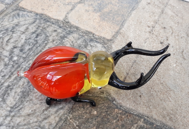 Sculpture Made Of Glass Bug Animals Glass Handmade Blown Glass Figurine Art Blown Glass Art Glass