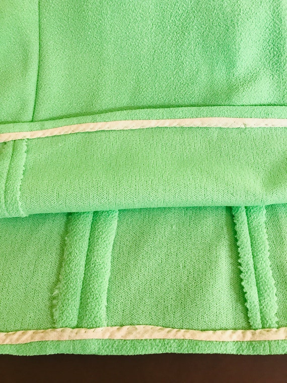 1960s Handmade Lime Green Crimplene Mod Dress Sho… - image 9
