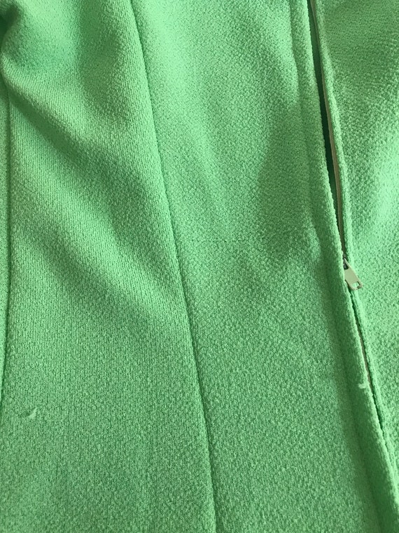 1960s Handmade Lime Green Crimplene Mod Dress Sho… - image 6