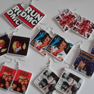 A13 - Rock band earrings pendant necklace  planar rock club charm  star heart